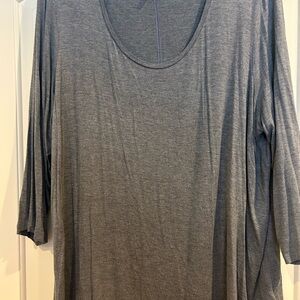 Cato Scoop Neck Long Sleeve Tunic - Heather Gray